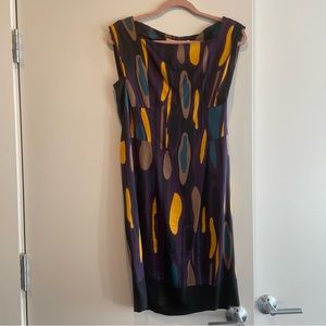 DVF Silk Sleeveless Sheath Dress Multicolor Size 10
